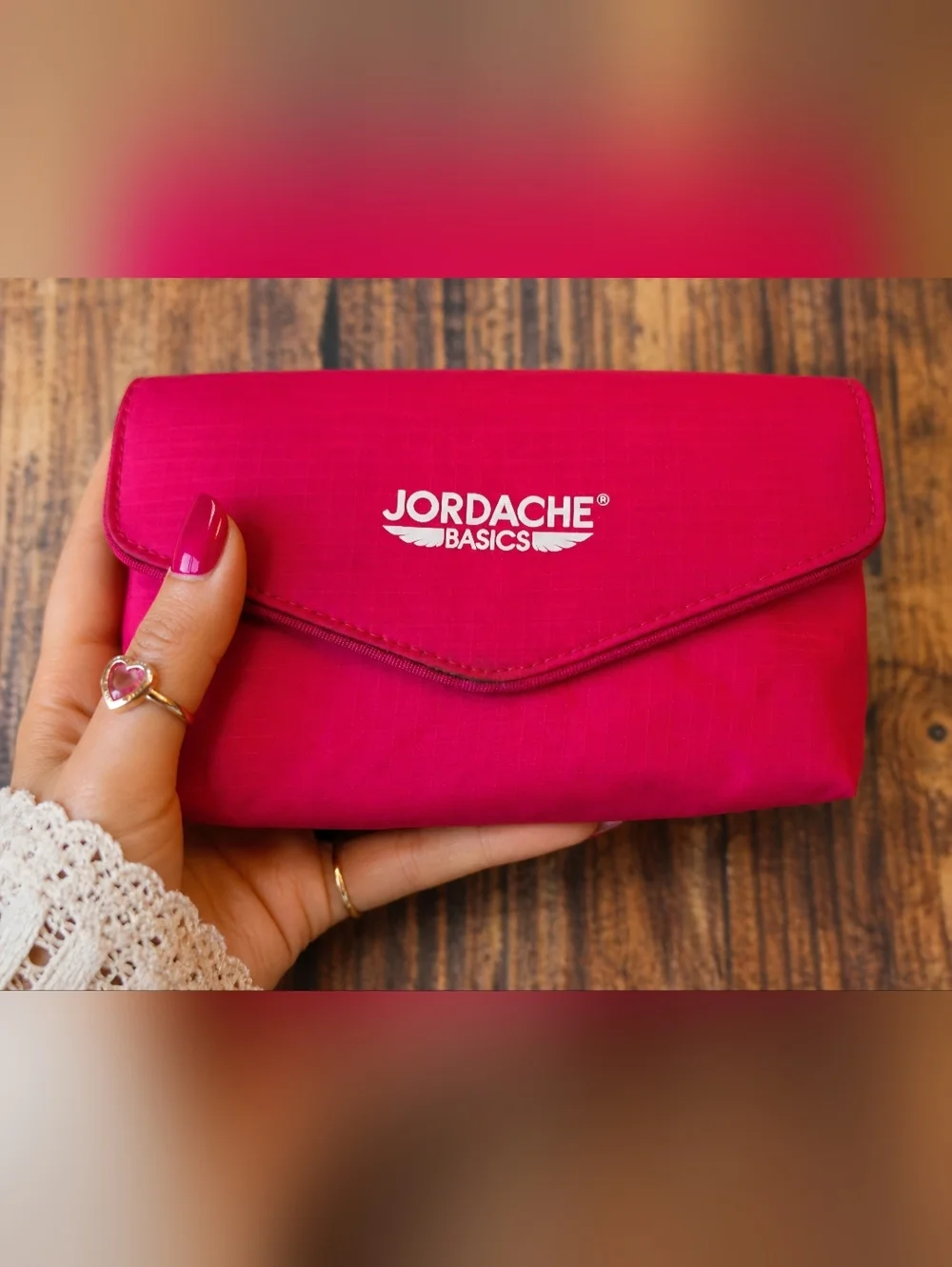 Jordache Basics Vintage 1990's Pink Snap Wallet w/ Card Holder, Coin Purse,+More
